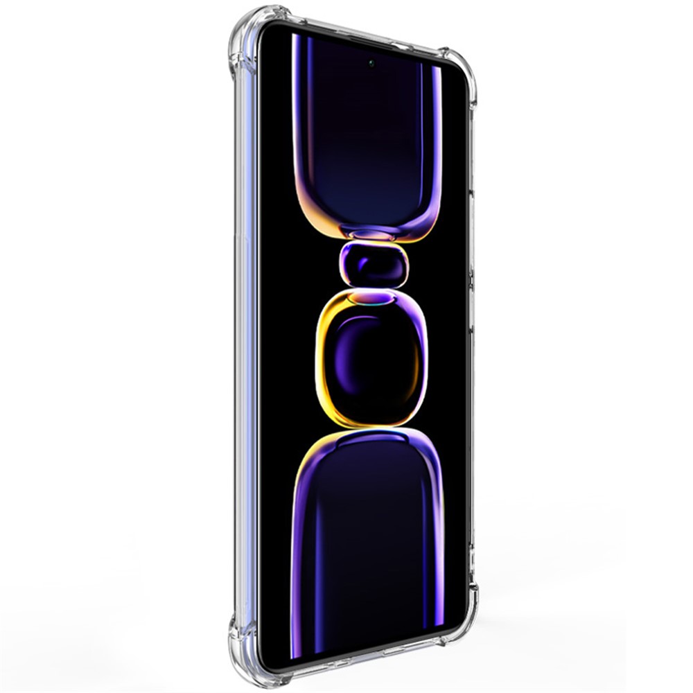 Redmi K60 / K60 Pro 5G Transparent Soft Silicone Back Cover with Corner Bumper Protection – Anti-Slip, Camera & Screen Guard