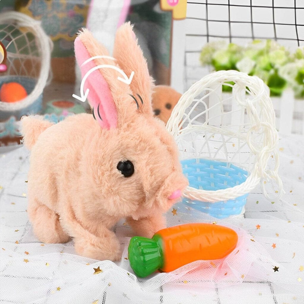 New Electric Plush Bunny Toy – Battery-Operated Walking Rabbit with Music and Moving Ears – Realistic and Interactive – Walks, Jumps, Twitches, and Wiggles Its Ears – Requires 2 AAA Batteries – Perfect Toy for Kids.