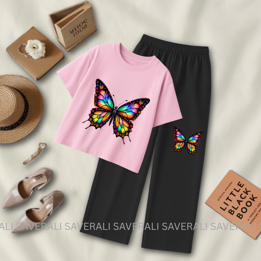 2-Piece Crop Top Set – Tee & Flapper Bottoms for Women and Girls
