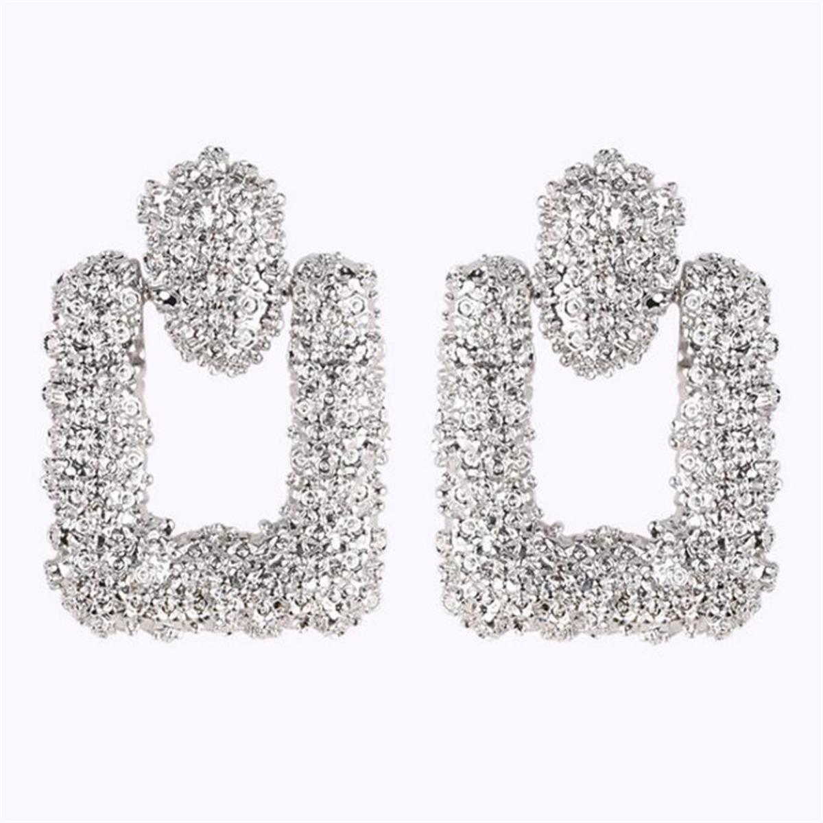 African Style Golden Square Earrings â€“ Trendy Drop Jewelry