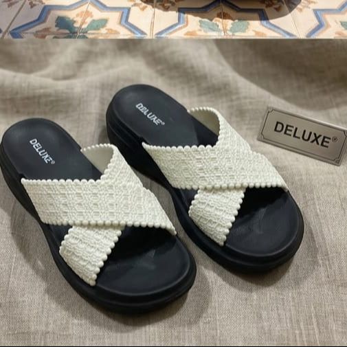 Deluxe Footwear Thick Sole Ladies Slipper | Soft Cloud Cushion Waterproof Sandals for Women | Lightweight Anti-Slip Summer Slides