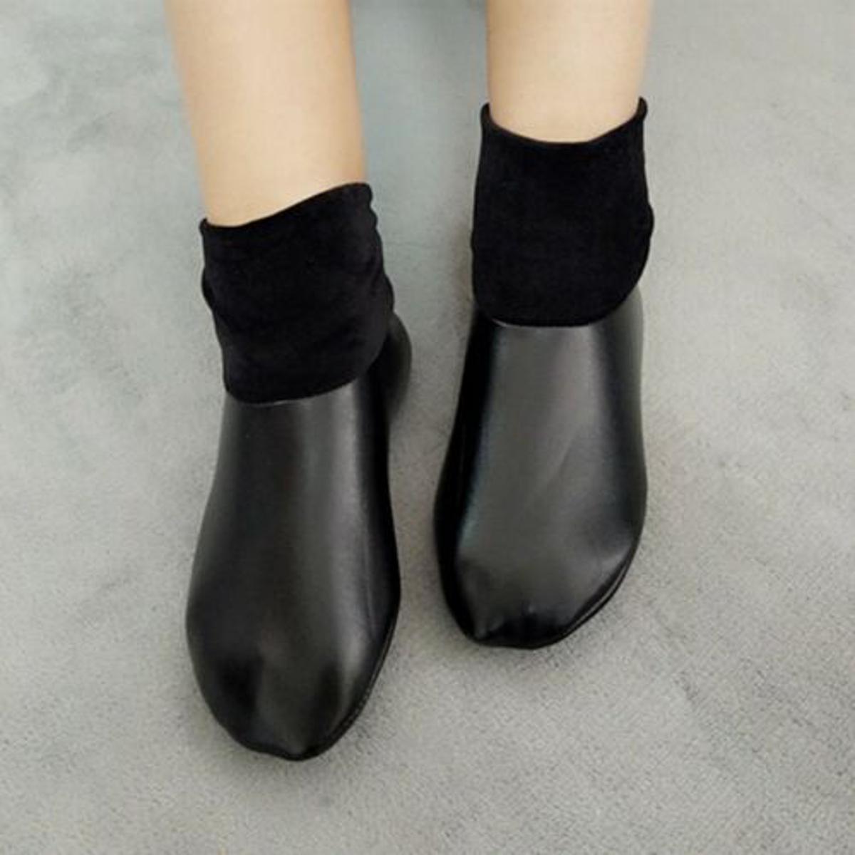 Unisex Winter Warm Leather Non Slip Socks Boot Slipper Indoor House Soft Shoes