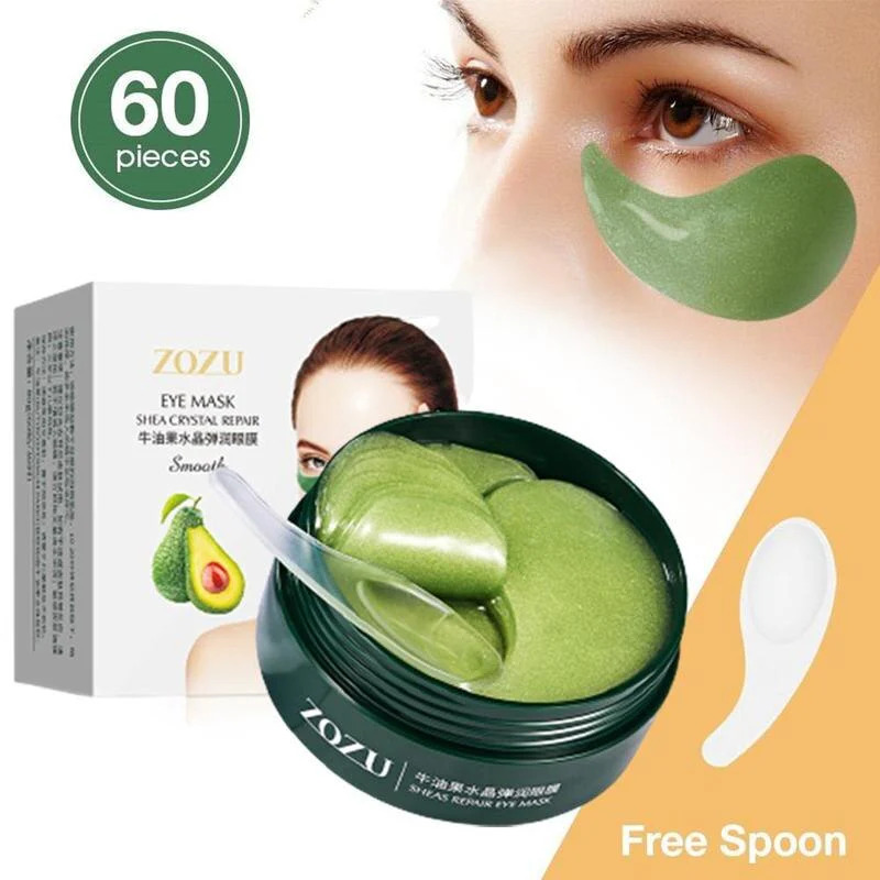 ZOZU Avocado Hydrogel Eye Mask 60 Patches for Dark Circles, Puffiness & Dry Eye Area
