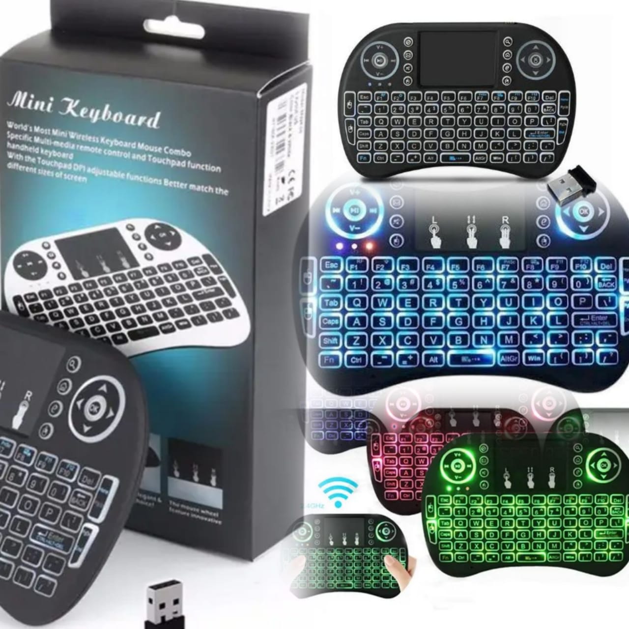 Mini Keyboard i8 with Backlight 2.4GHz Wireless Keyboard Air Mouse Touchpad for Android, pc, tv, box multipurpose