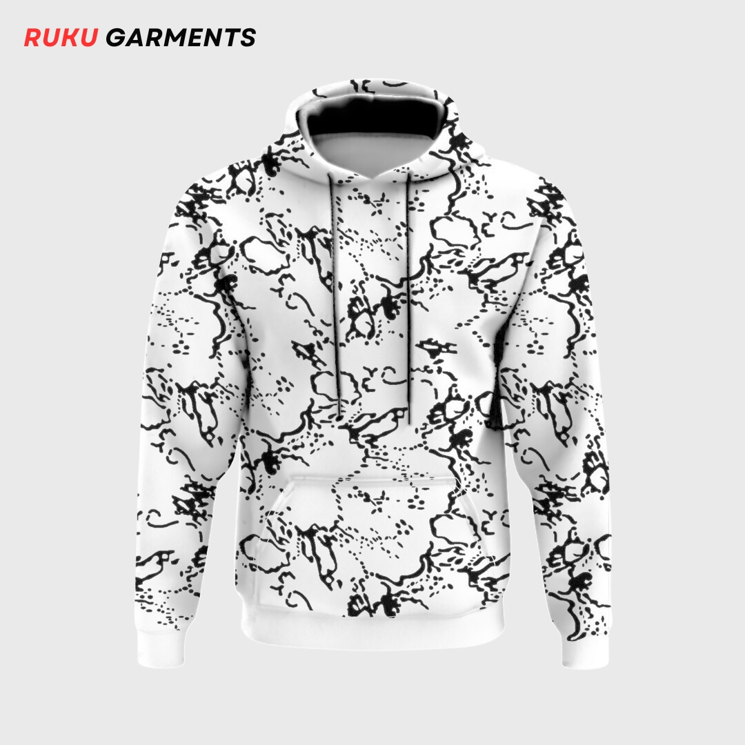 Ruku Garments Trendy All over Printed Hoodies for Men and Women