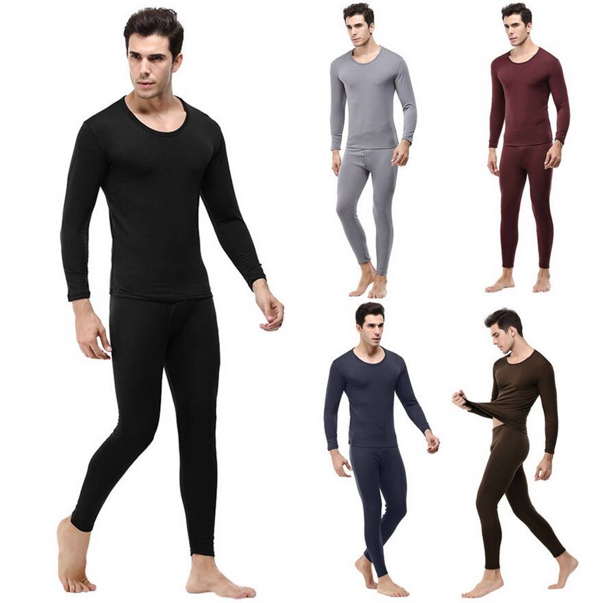 New Thermal Underwear Set Men Winter Long Johns Keep Warm Suit Two Pieces Inner Wear