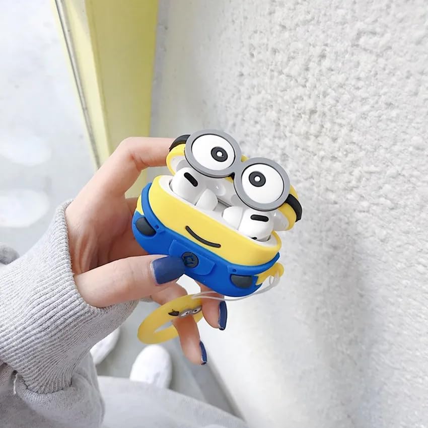Cute Character 3D Silicone Protective Case Compatible for 𐤠irpods Pro 1 & 2 Case With Hook 𐤠irpods Protective Cover