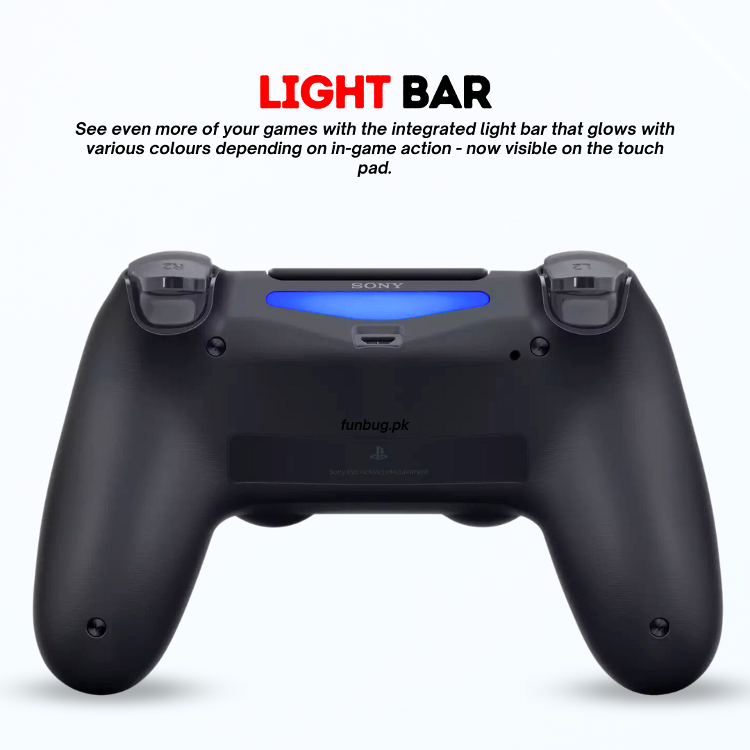{High-Quality} DualShock 4 Wireless PS4 Controller ~ Bluetooth PlayStation 4 Controller ~ JoyStick JoyPad GamePad Remote Gaming Controller for PS4, PC, Laptop, Computer, Mobile, Android TV Box, Windows 7/8/10/11 XP & Vista, Android ~ By FunBug