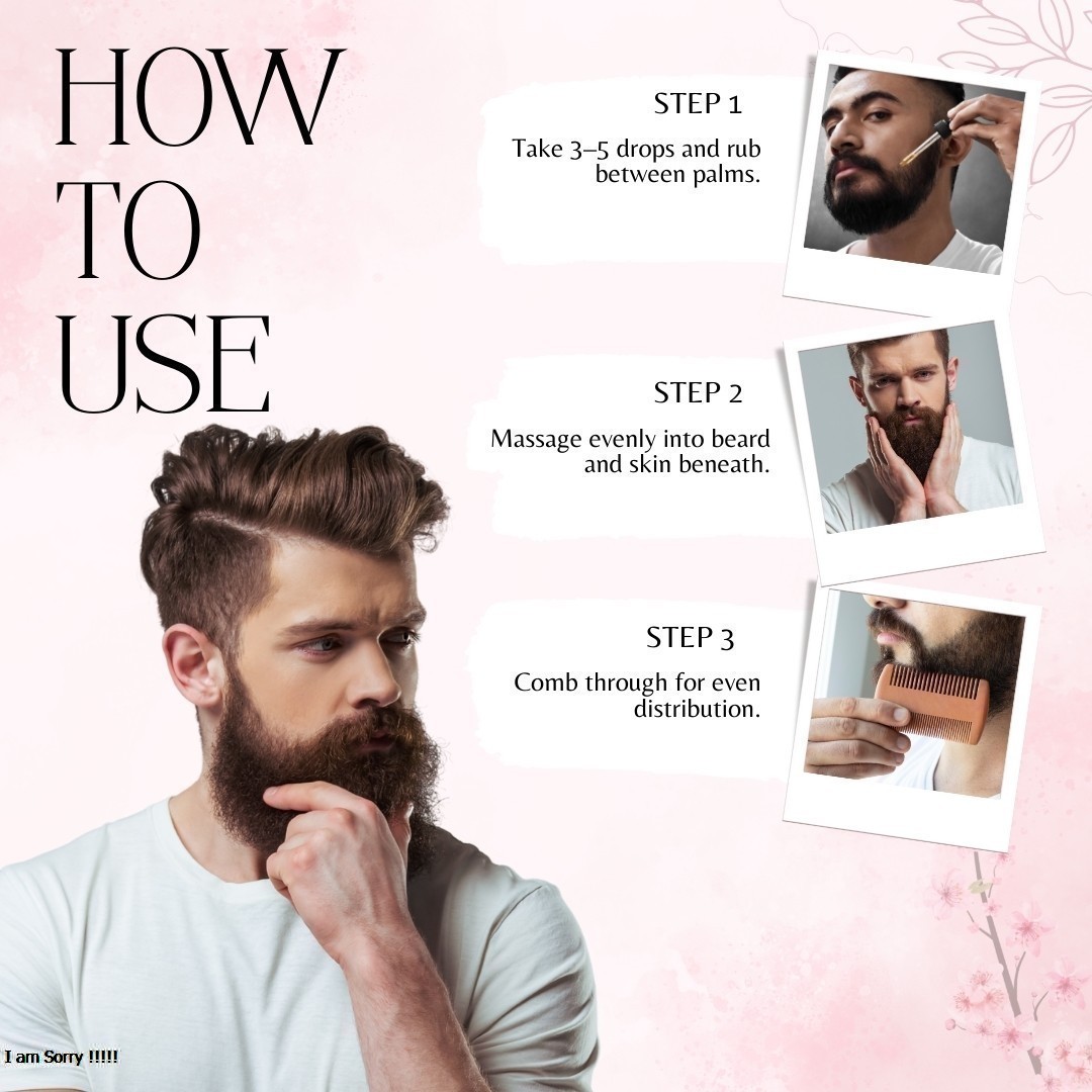 AveEssence 100% Pure & Natural Beard Oil – Softens Beard Hair, Reduces Itchiness, Prevents Dandruff & Promotes Healthy Growth (30ml & 120ml)