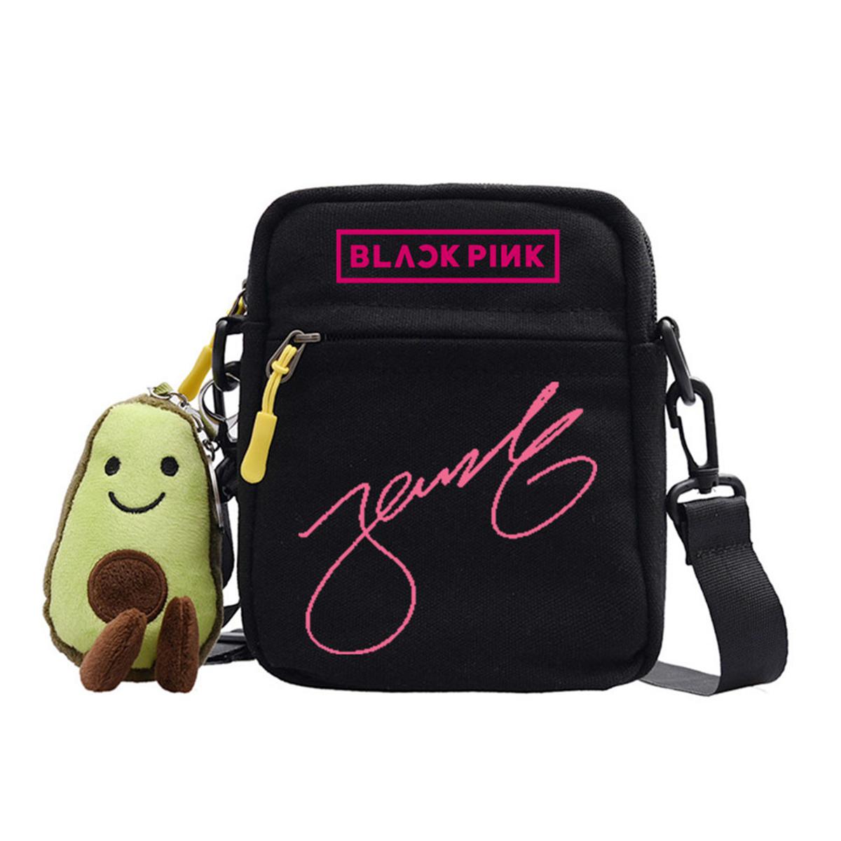 Black pink sling store bag