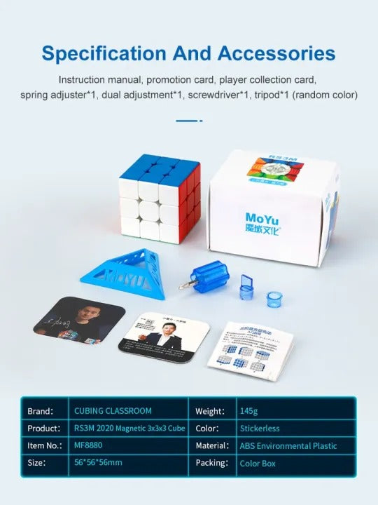 Odeez Moyu 3x3 RS3M Magnetic Rubik Cube Speed Cube Stickerless Magic Cube 3D Puzzle Toy