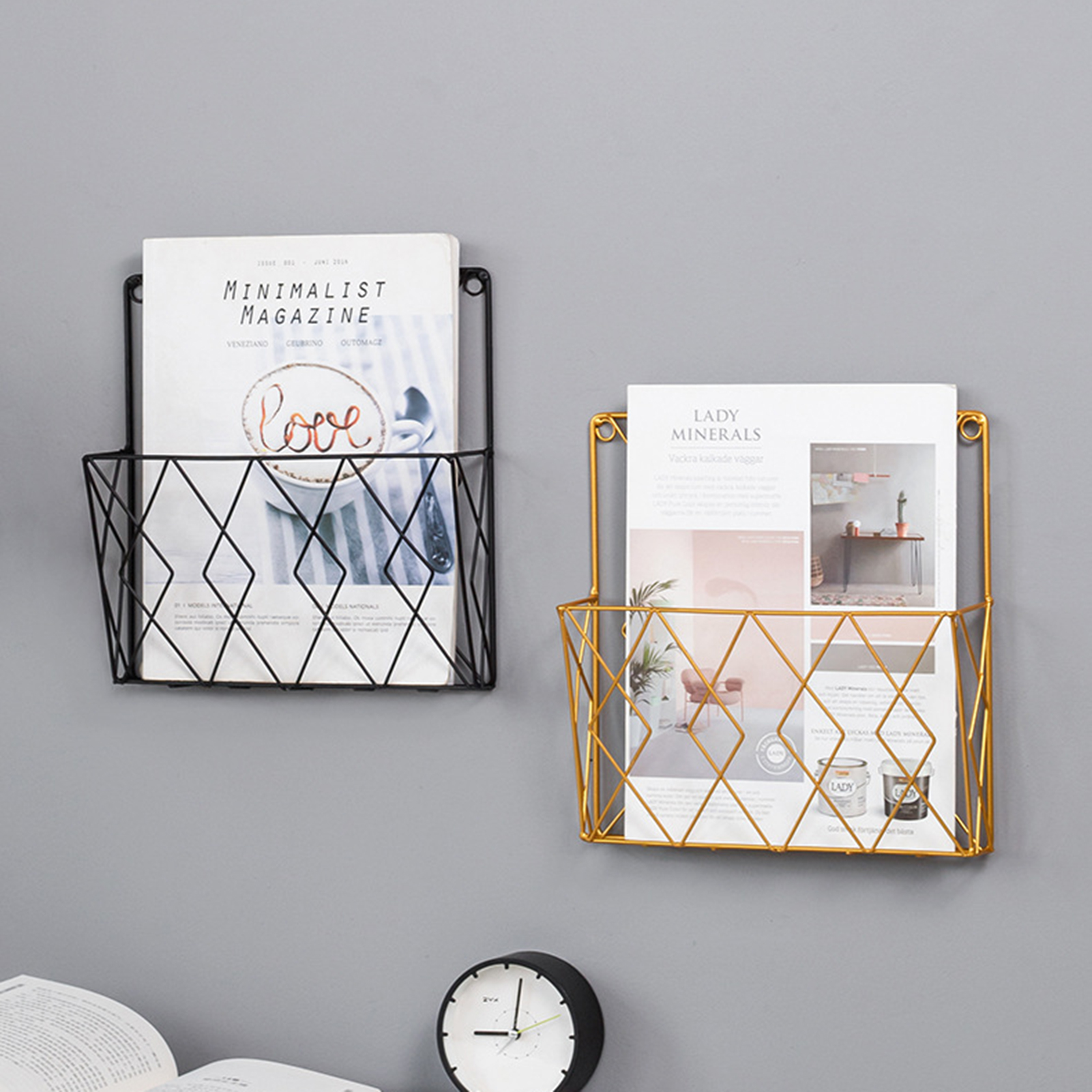 Newspaper Holder Modern Style Modern Style Grid Magazines Rack