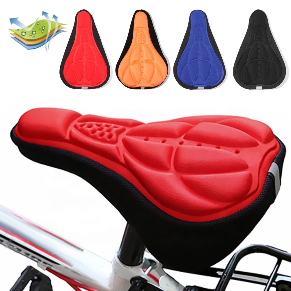 Soft 3D Padded Cycling Bicycle MTB Bike Seat Cover Cushion Sponge Foam Comfortable saddles Mat Cushion Bicycle Saddle 3D Soft Cycling Seat Cover MTB Mountain Bike Thickene Sponge Pad Outdoor Breathable Cushion