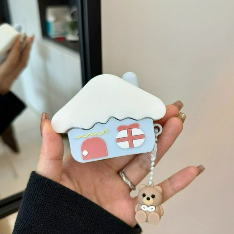 Cute Character 3D Silicone Protective Case Compatible for 𐤠irpods Pro 1 & 2 Case With Hook 𐤠irpods Protective Cover