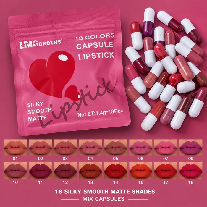 Tijarat Online Mini lipstick Matte Lipstick Capsule (Pack of 9/12/18)