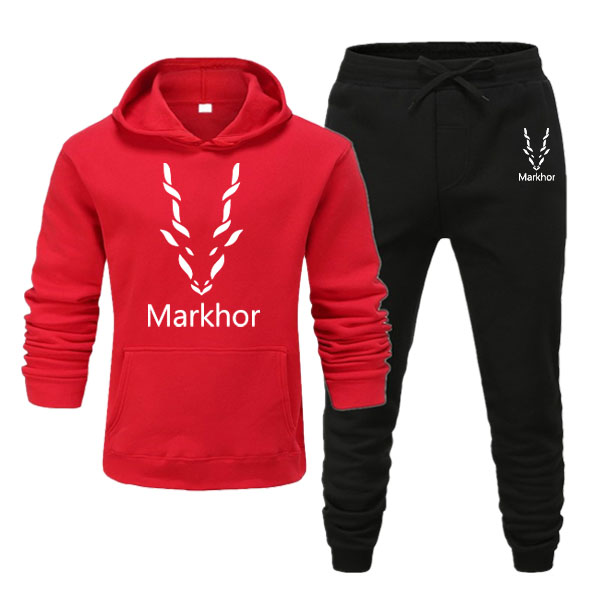 Markhor Printed Fleece Winter Tracksuit Hoodie and Trouser for Men
