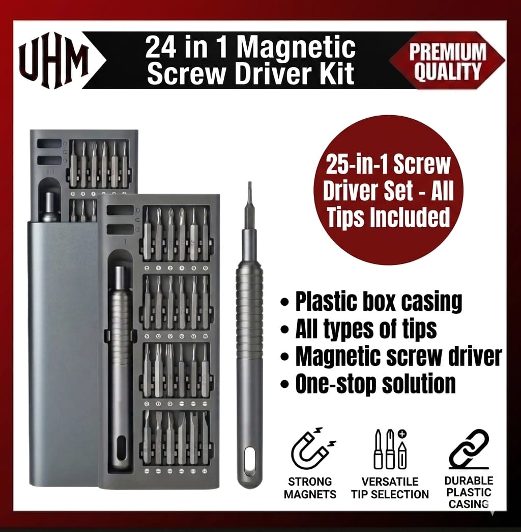 24 in 1 Magnetic Precision Screwdriver Set | Multi-Function Repair Tool Kit for Mobile, Laptop, Watch, Glasses & Electronics | Professional Precision Kit for Repairing | 25 in 1 Screwdriver Kit