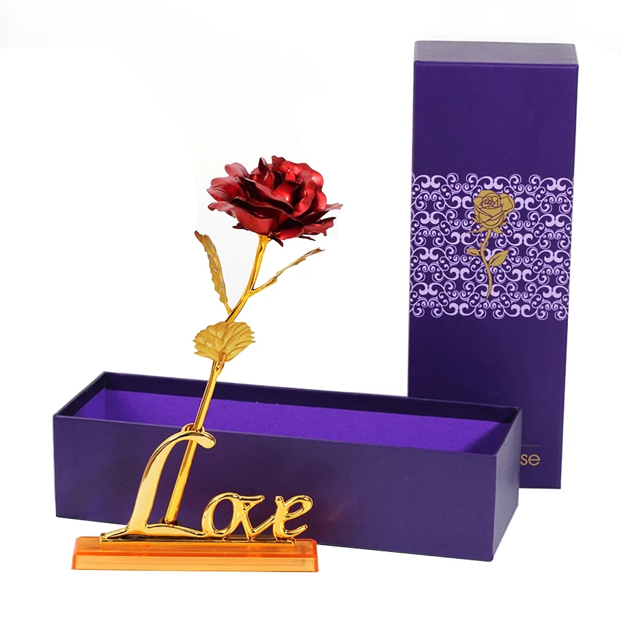 Valentines Day Artificial Golden color Rose Eternal Love Wedding and Birthday Gift for Couples  Artificial Flower Gift Rose for Home Decor & Wedding).