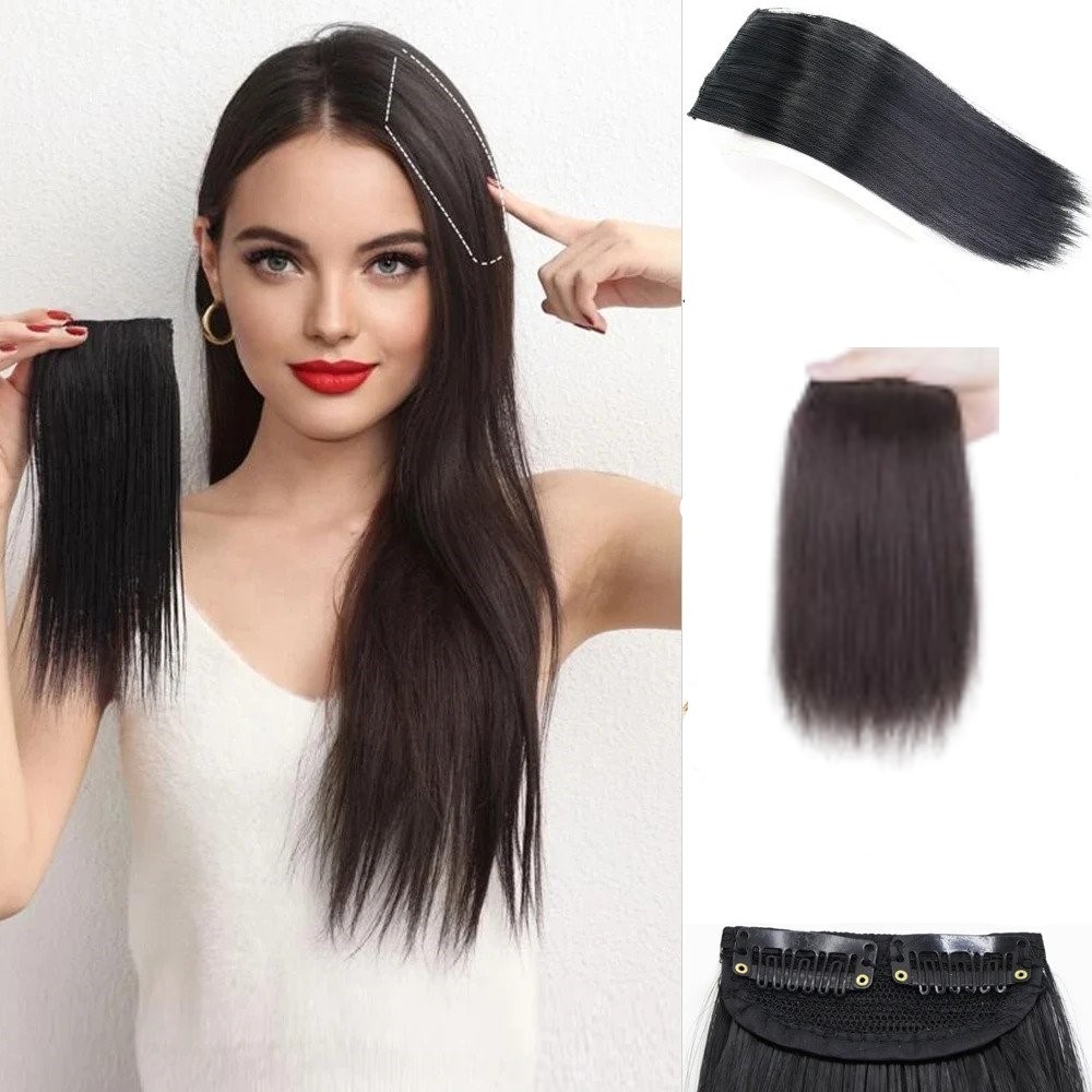 Synthetic Hair Pads Invisible Seamless Clip In Hair Extension Increase Hair Top Side Cover Hairpiece Hair Piece