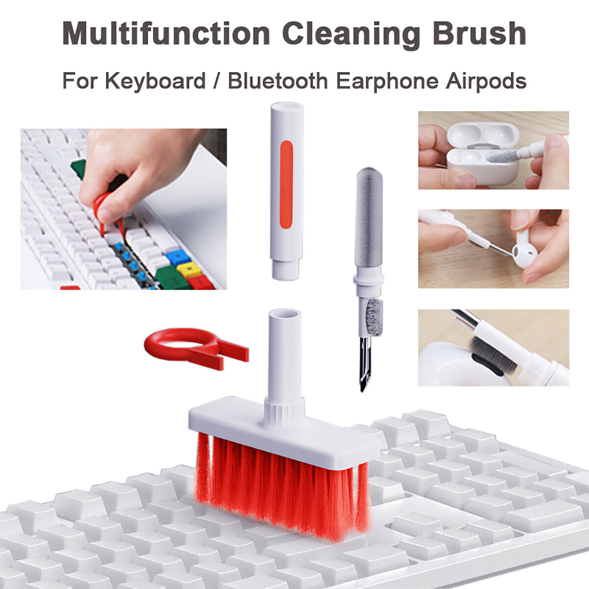 5-in-1 Keyboard and AirPods Cleaning Brush: Multi-Purpose Electronics Cleaner for Keyboards, Earphones, Screens, and Small Gadgets price in Pakistan
