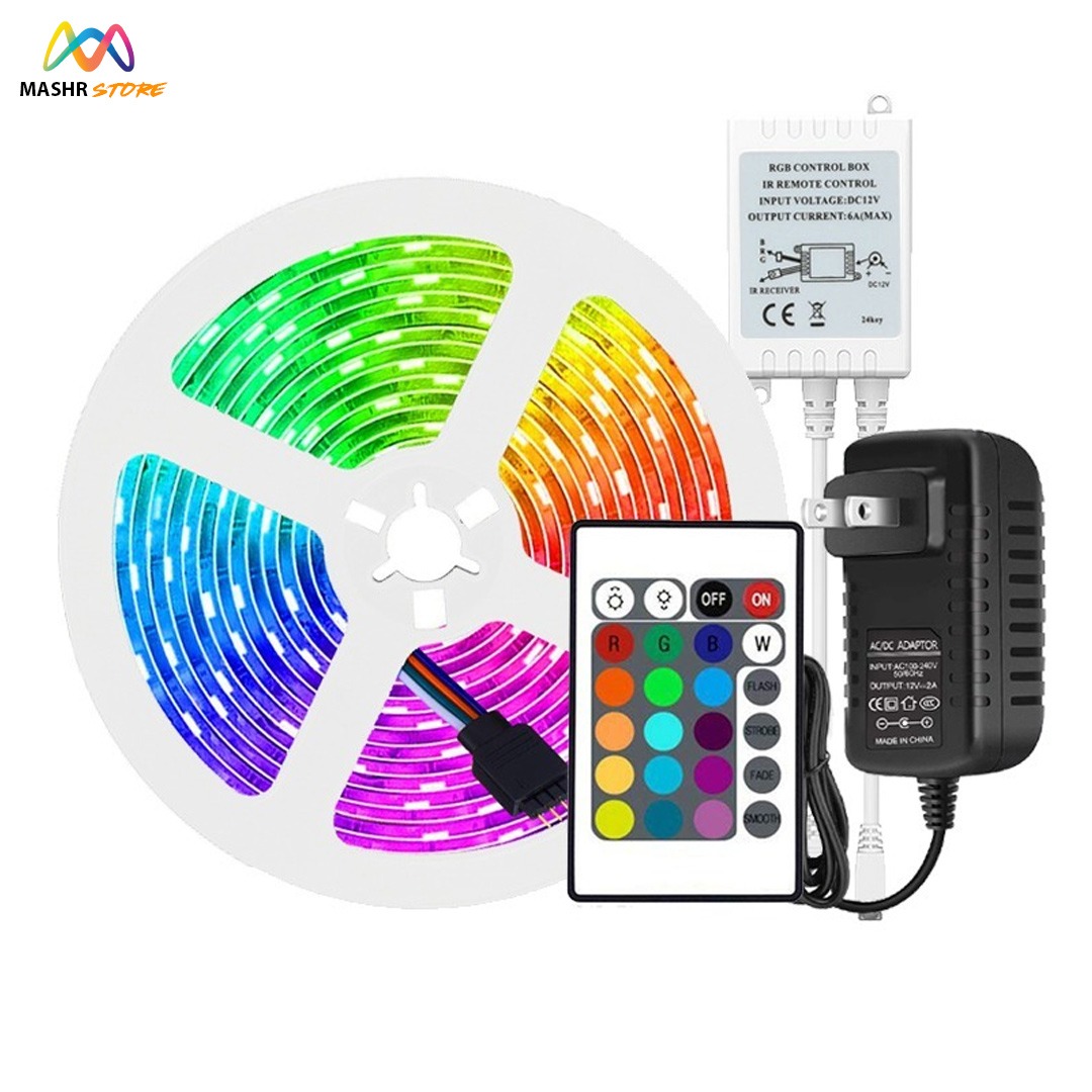 Rgb Led Strip Light, Remote Control led strip, Color Changing 3528 Complete Kit, Led strip lights for room, Tv, PC, home decoration, ceiling, bed room, mirror, interior, room wall, gaming table