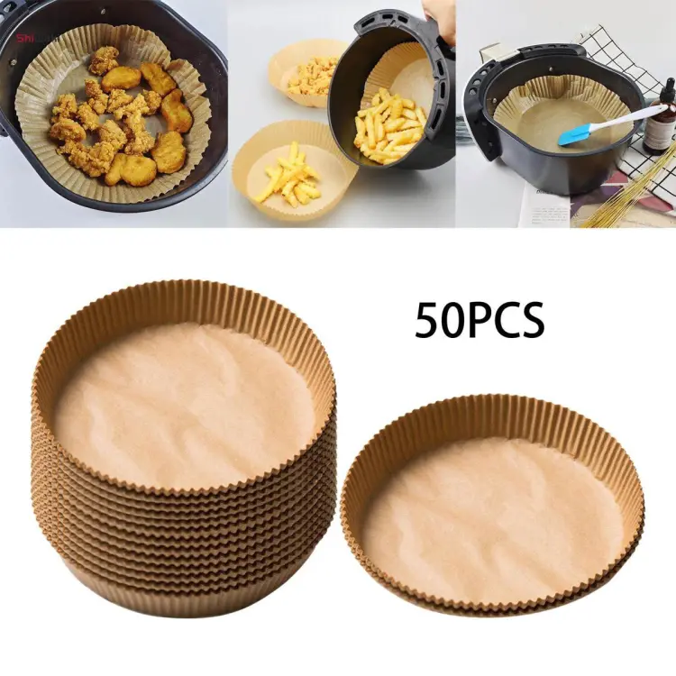 30pcs Air Fryer Liners, Round Silicone Baking Parchment Paper