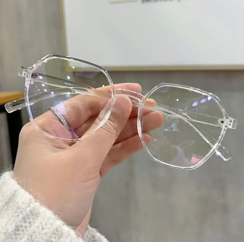 Transparent Lightweight Anti Glare UV Eyeglasses For Men and Women White Glasses for Boys and Girls
