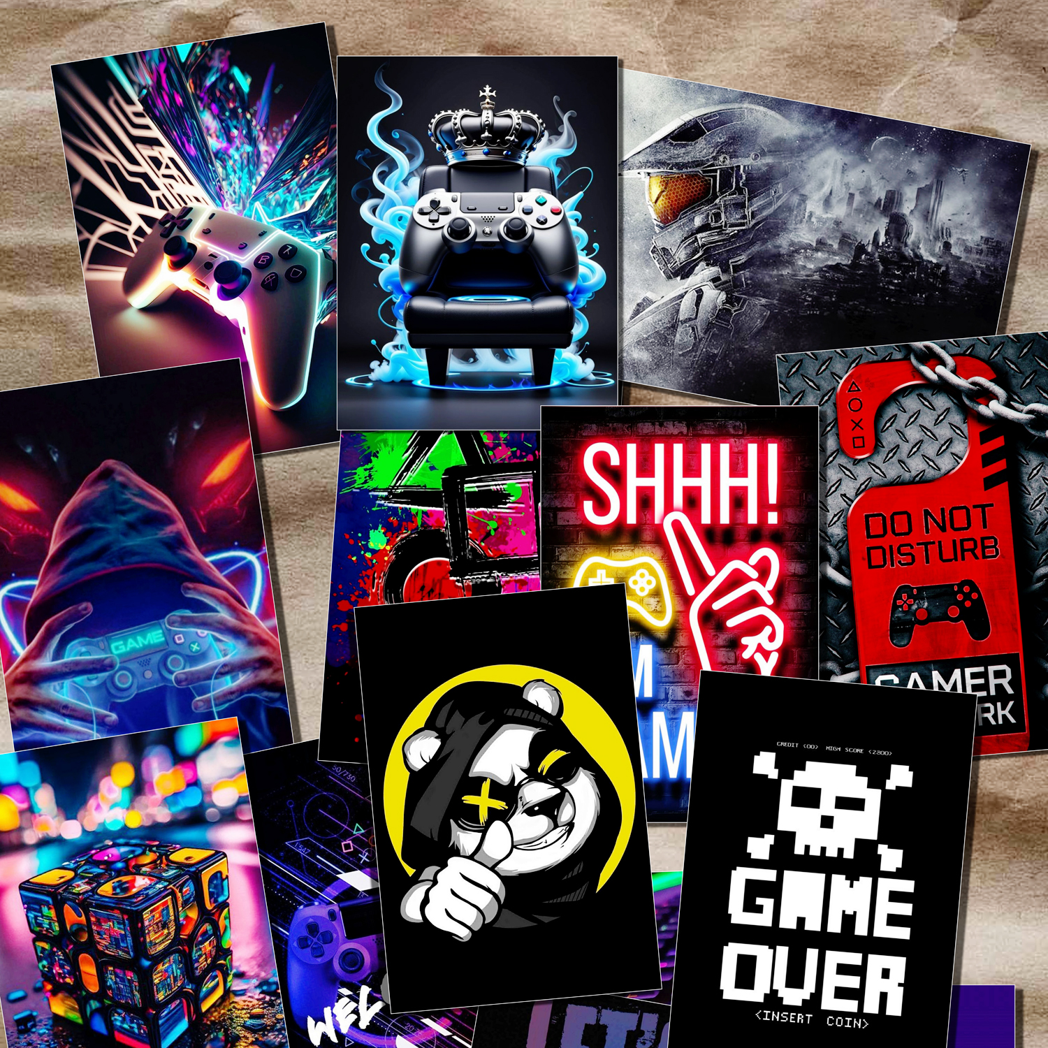 Gaming Posters of your choice 40 Cards 4x6 For Wall Decor - Gaming Room