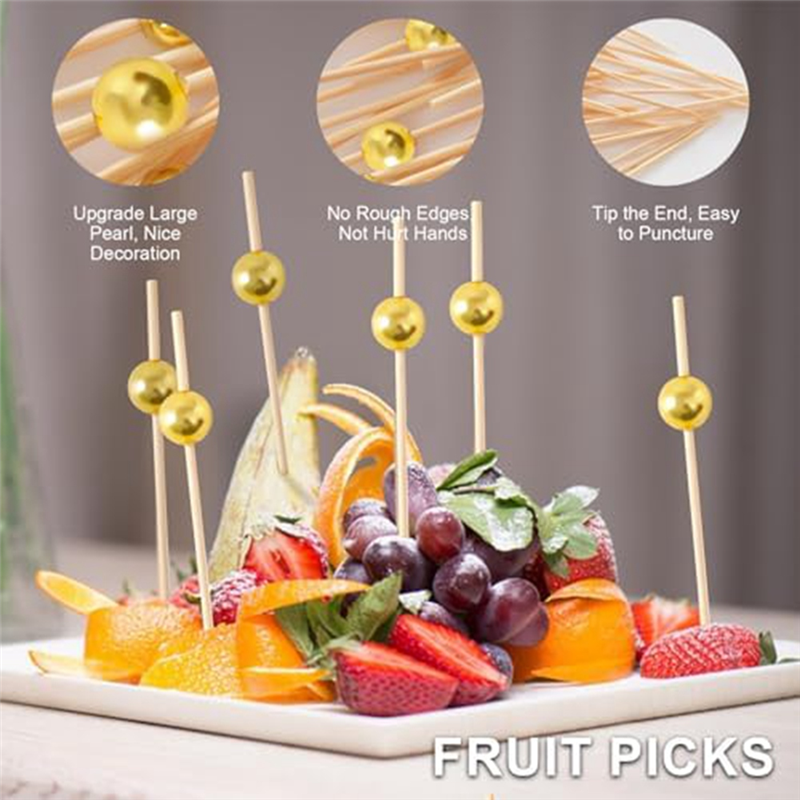 Toothpicks For Appetizers 200 Pcs White Pearl Cocktail Picks,4.7 Inch ...