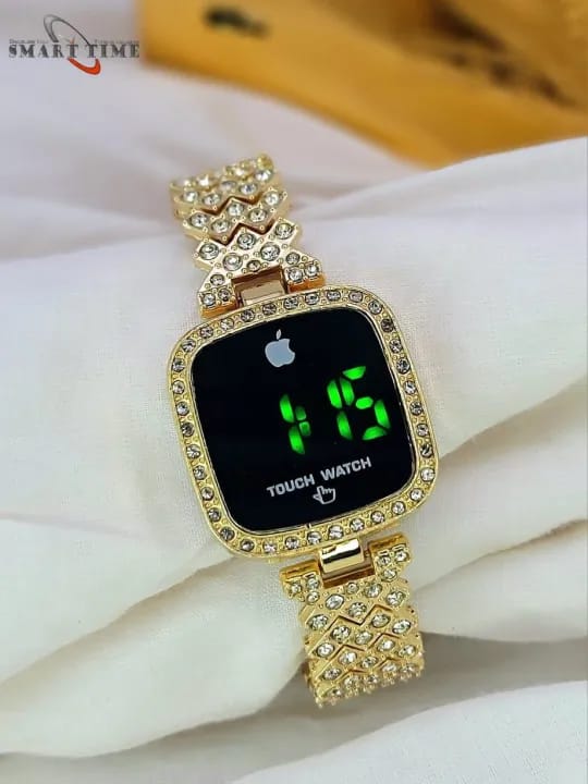 Digital LED Diamond Watch for Women Girls| Square Dial Latest Touch Bracelet Watch for Ladies