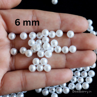 **Glossy White Pearl Beads 50 100 pcs – Elegant & Versatile for Jewelry & Crafts** by Jaweriyaz Jewelry