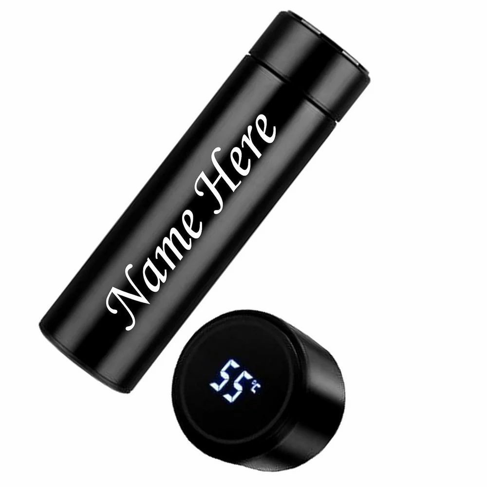 Customize Name Smart LED Temperature Water Bottle 500ml Stainless Steel Hot & Cold Bottles