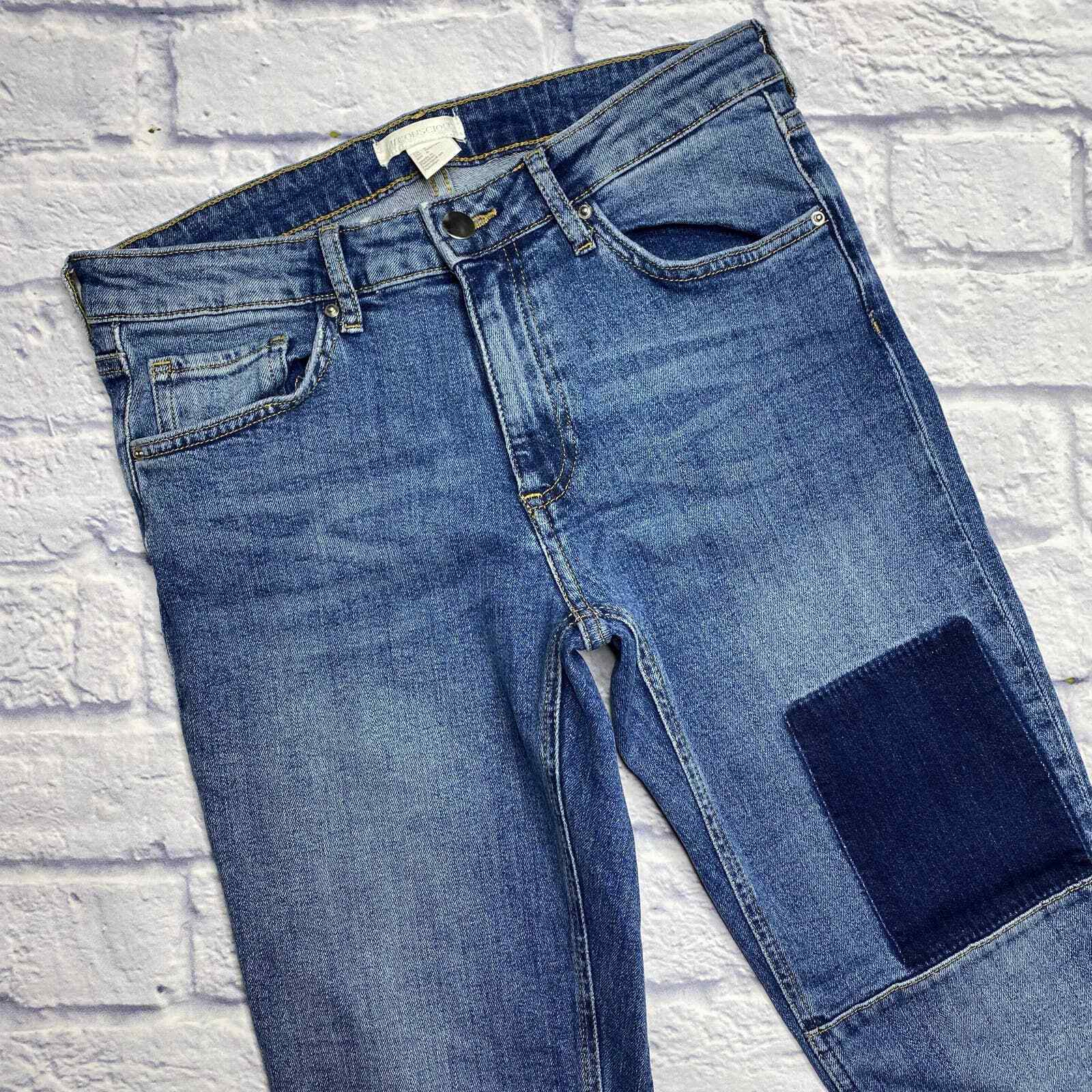 LEFTOVER SKINNY FIT PATCH-WORK RELEASED HEM WOMEN JEANS