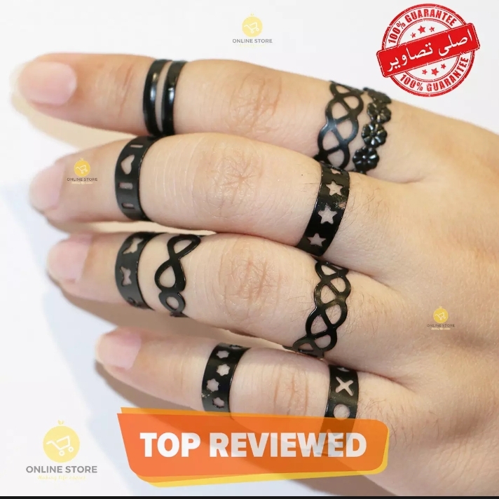 Pack of 10 Adjustable Stainless Steel Ring For Girls Universal size Attractive rings for women ECG Heart Design Mix Wedding party Jewelry