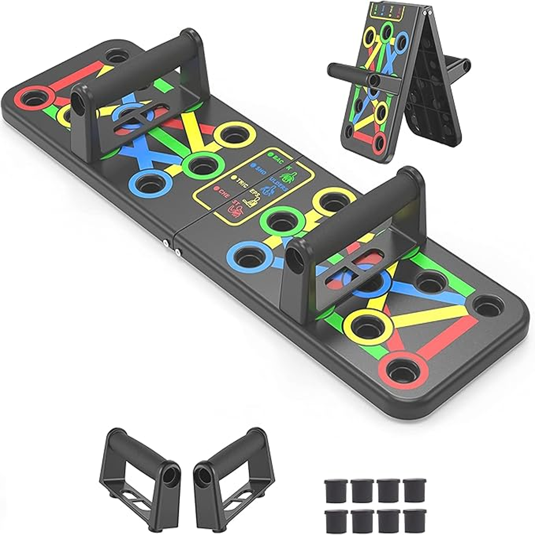 14 in 1 Foldable push-up board. Push-Up Rack Board Folding Push up Board with Handles for Muscle Training, Home Workouts Exercise Body Building Rack for Home and Outdoor, ABS Push-up Stand for Muscles, Triceps, Chest and Abdominal Gym Training