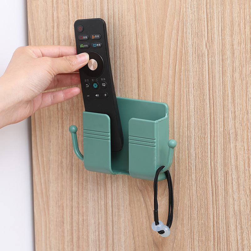 Wall Fixed Mount Holder Mobile Phone Charging Stand Remote Control Storage Box Bedside Charging Holder Space Savers