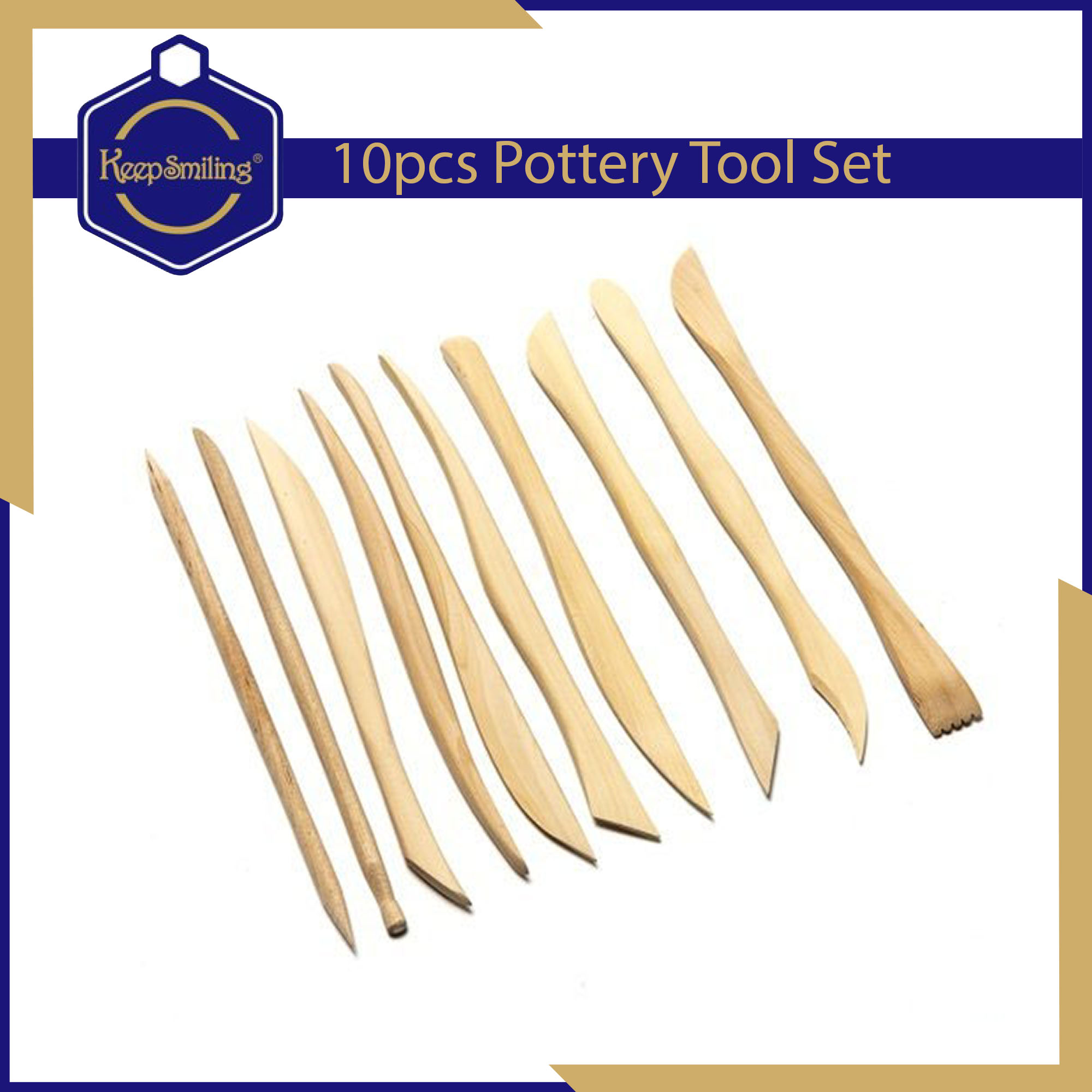 Keep Smiling 10pcs Clay Sculpting Tools Set Pottery Carving Ceramic Modelling
