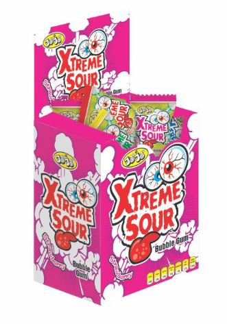 Jojo Xtream Sour Bubble Gum (100 Pieces) Strawberry
