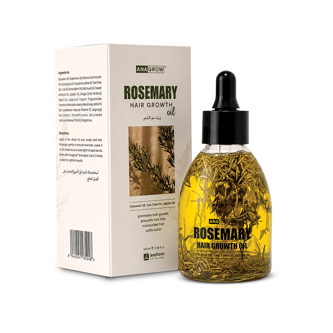 Jenpharm - Anagrow Rosemary Hair Oil for Men And Women 100% Natural And Organic Hair Care - Reduces Hair Fall  Promotes Hair Growth