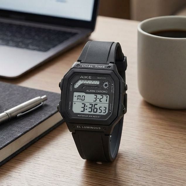 Waterproof Military Digital Watch for Men - Tactical Sports LED Wrist Watch with Alarm, Stopwatch & Date - Rugged Outdoor Fashion Watch