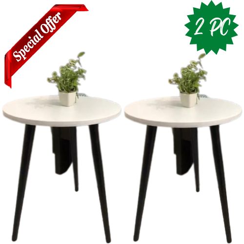 HomeBliss Curved Foldable Side Table, Coffee table (16 Inches Top & 20.5 Inches Height ) with Solid Wooden legs (Customize)