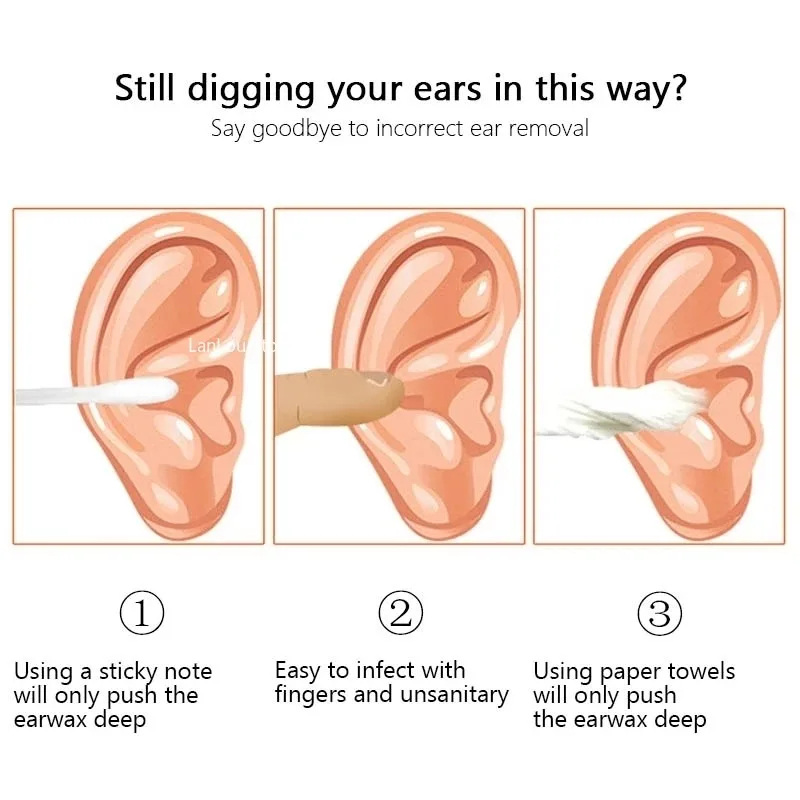Professional 6 Pcs Stainless Steel Ear Wax Removal Kit, Reusable Ear Pick Tools, Spiral & Spring Earwax Extractor for Adults & Children, Portable Ear Hygiene Tool Set with Storage Bag, Non-Slip & Safe Design