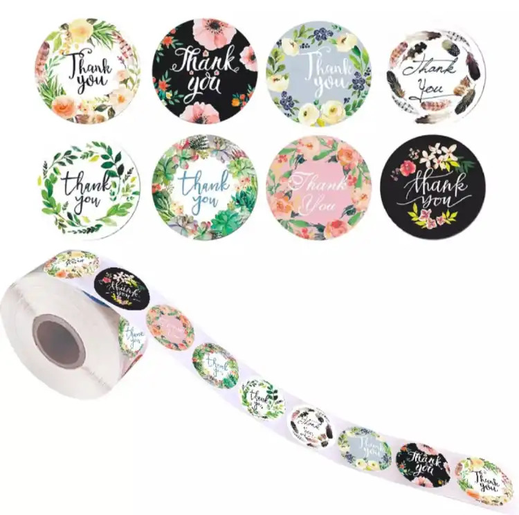 Packing Up Stickers 100 Pcs 1.5 Inch Thank You Mix Design Multi Color Stickers For Packing ...
