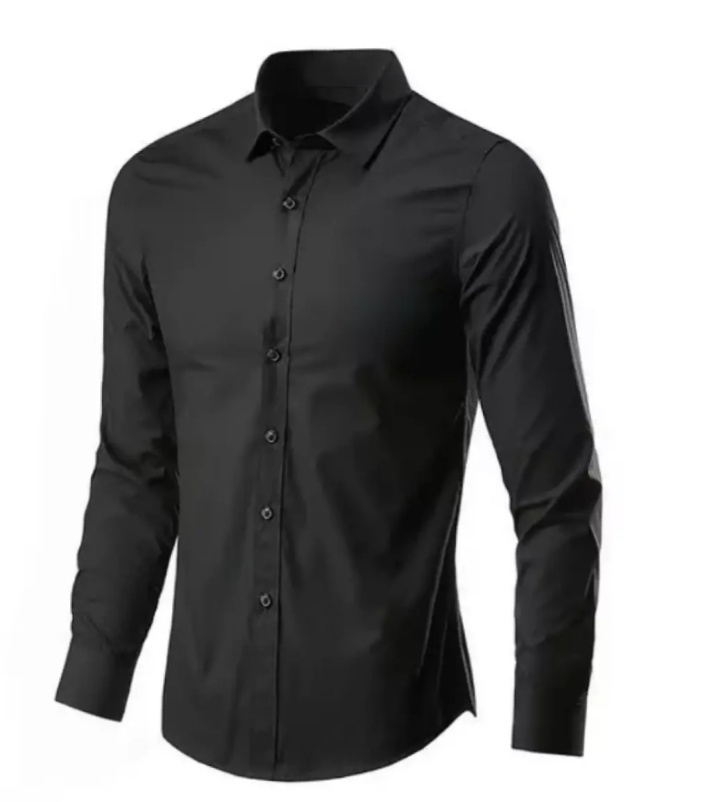 MEN BLACK DRESS SHIRT IN COTTON STUFF