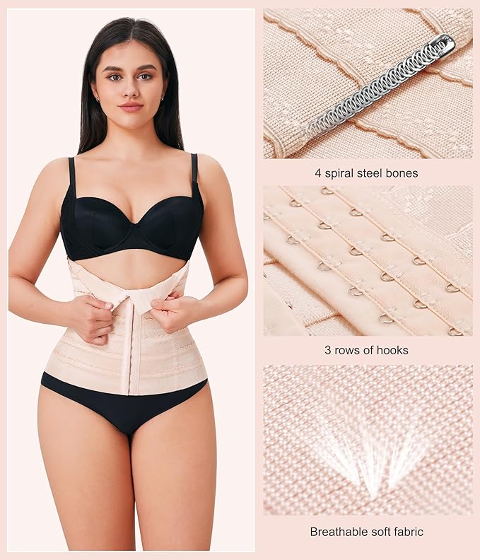 Womens' Waist Trainer Tummy Control Waist Cincher Slim Body Shaper Belt For Men & Women