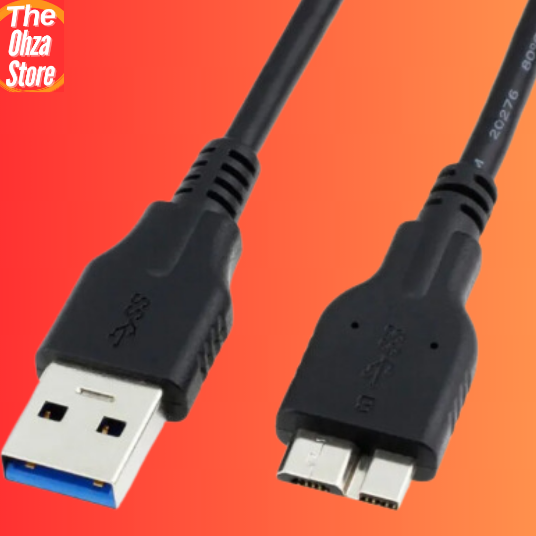 USB 3.2 Cable USB 3.2 Type A Male to Micro B Cord Hard Disk Cable For External Hard 3.0 High Speed - Black SSD HDD Cable 3.0 for External Hard Drive Original Cable (HDD 2.0 Case/HDD 3.0 Case)