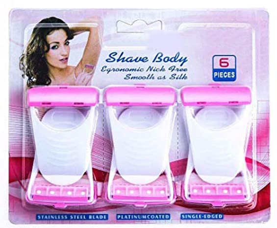 6pcs Smooth Painless Disposable Bikini Razor  Mini Body Shaving Razor Women Under Arms, Hand, Leg & Bikini Area Hair Remover Stainless Steel Double Shaver