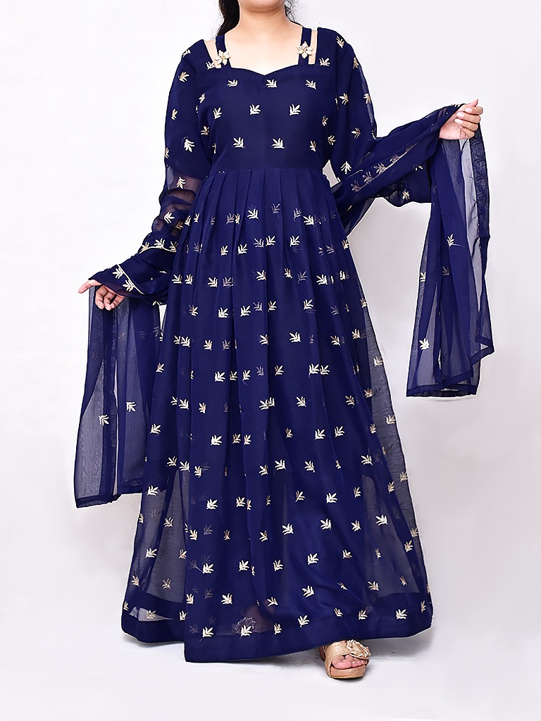 Stylish Fashionable Elegant Chiffon Maxi Dress for Women - Full Length Party Gown for Weddings, Mehndi, and Formal Events | Stylish Evening Wear for Ladies and Girls | Luxurious Design with Flowy Silhouette and Comfortable Fit