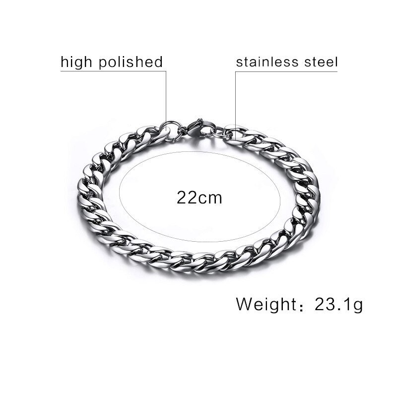 High Quality Imported Silver Stainless Steel Hand Chain Bracelet For Boys -Man