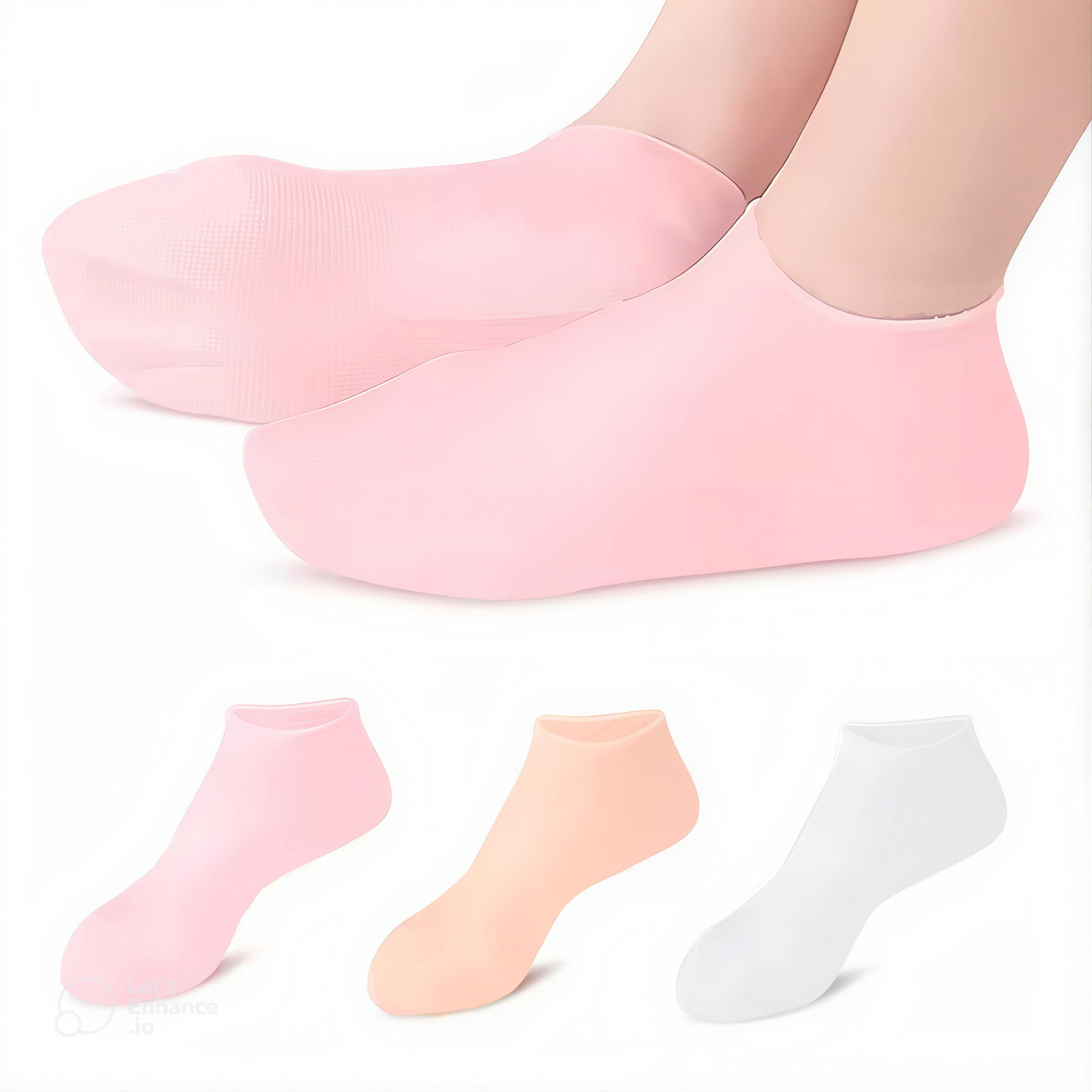 Silicone Socks for Women & Men | Full Foot Gel Heel Socks, Moisturizing Foot Protector for Heel Pain, Cracked Heels & Foot Care | Reusable Soft Heel Socks, Best for Athletes & Runners | Anti-Crack Gel Heel Protectors
